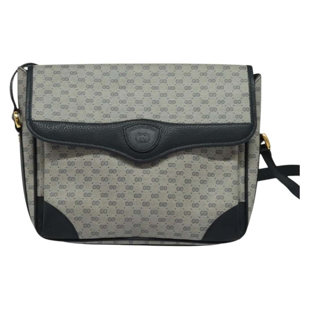 Gucci Micro GG Supreme Shoulder Bag Navy Gold 001 116 Blue